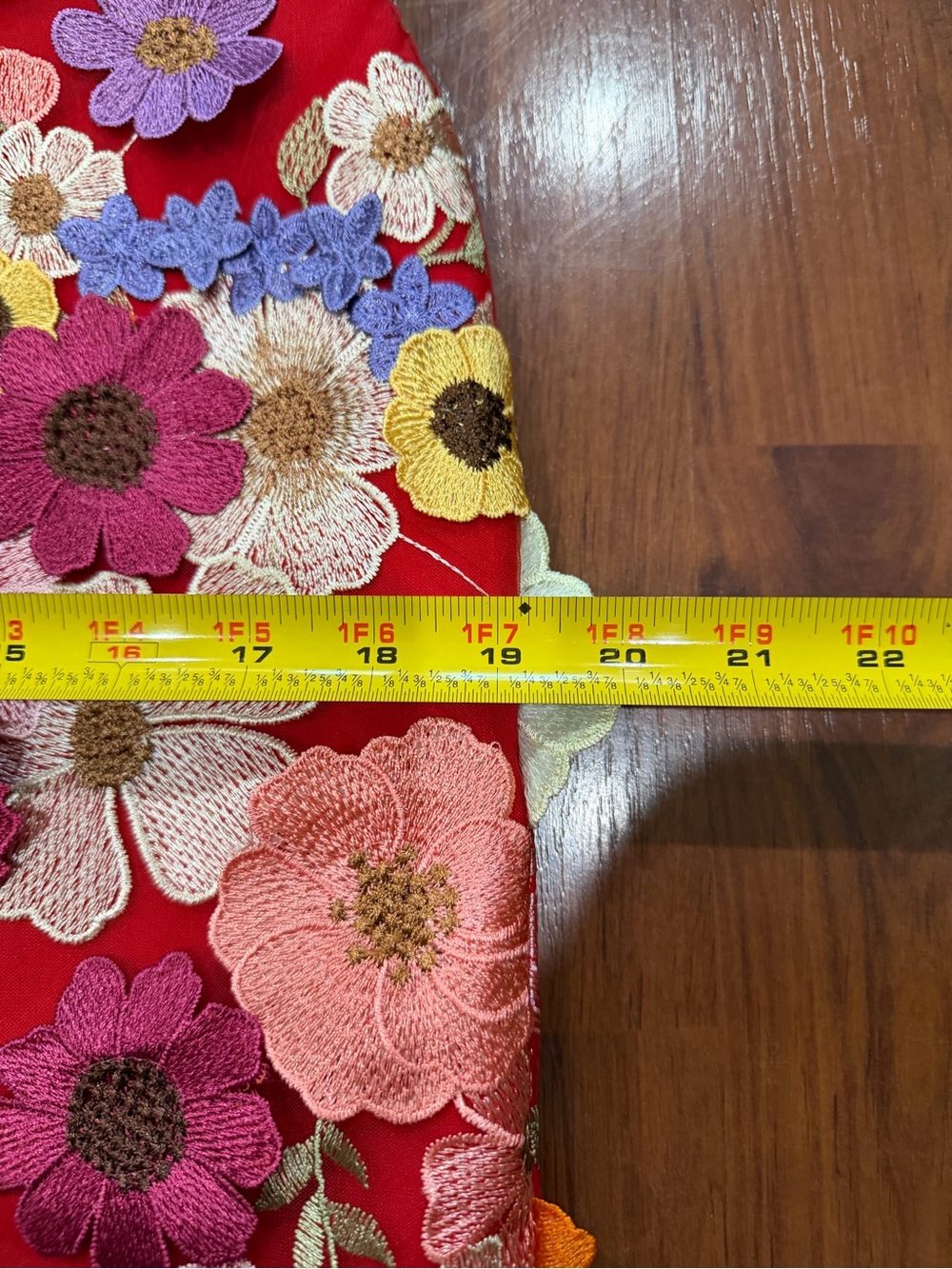 Endless Rose Mini Pencil Skirt Size L Red Multicolor Floral Embroidery 3D Petals - Picture 9 of 14